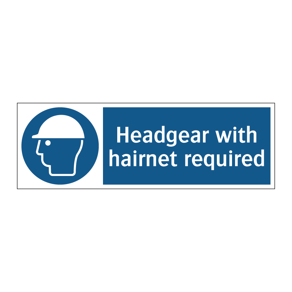 Headgear with hairnet required