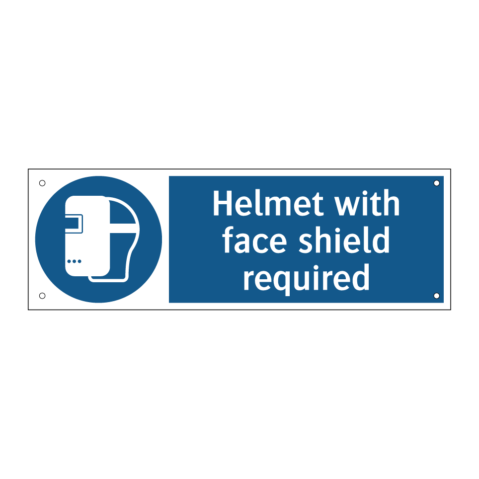 Helmet with face shield required