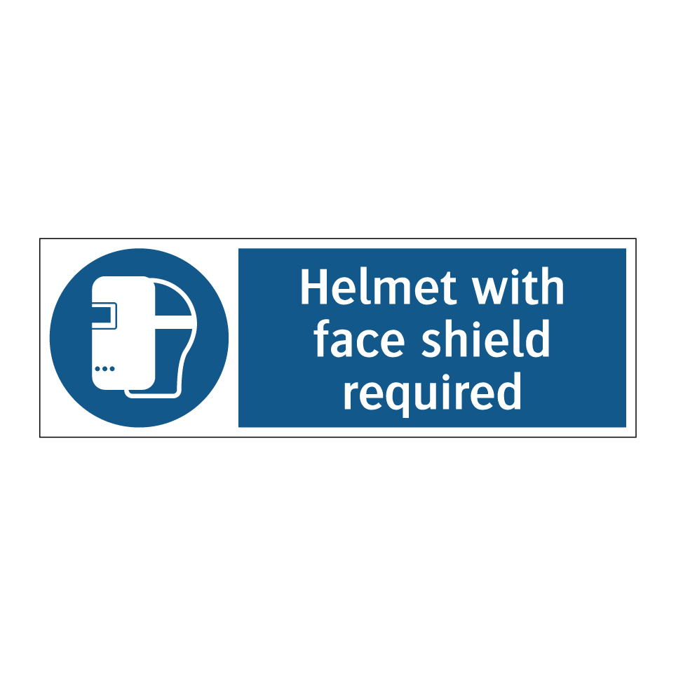 Helmet with face shield required