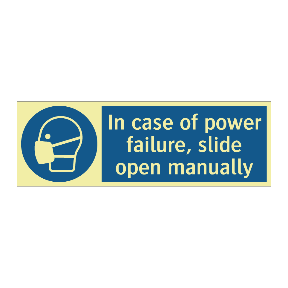 In case of power failure, slide open manually