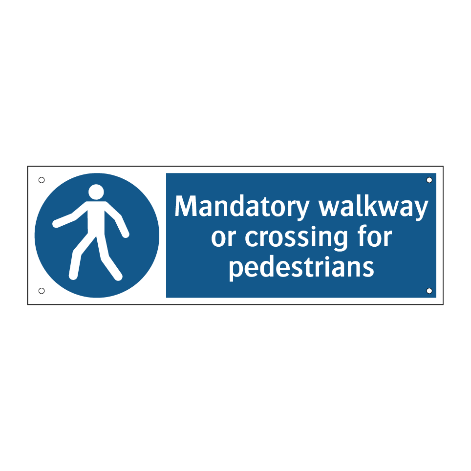 Mandatory walkway or crossing for pedestrians