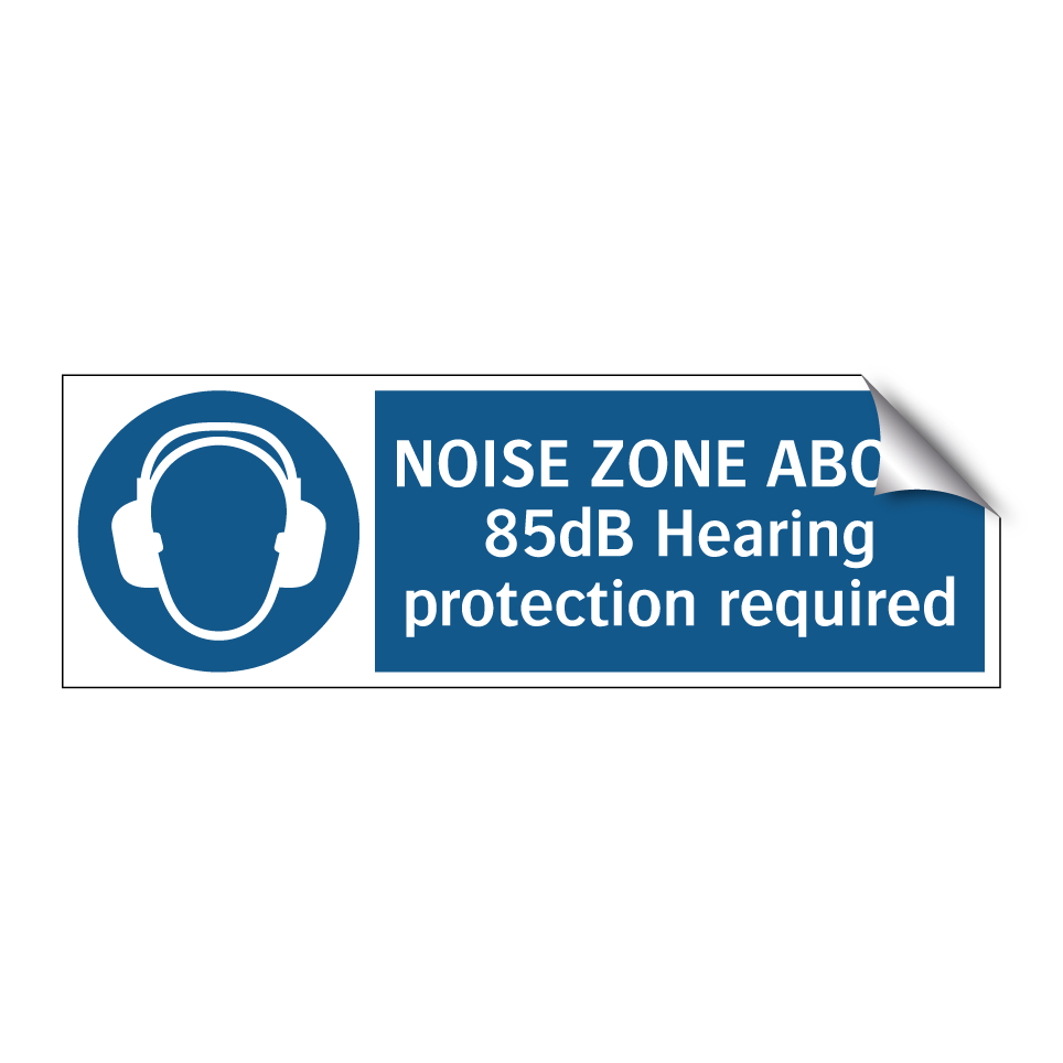 NOISE ZONE ABOVE 85dB Hearing protection required