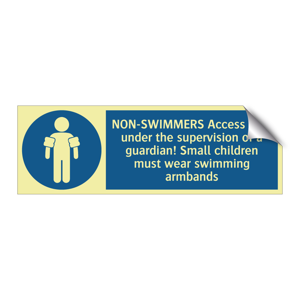 NON-SWIMMERS Access only under the supervision of a guardian! Small children must wear swimming armbands