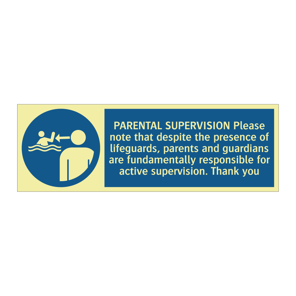 PARENTAL SUPERVISION Please note that despite the presence of lifeguards, parents and guardians are fundamentally responsible for active supervision. Thank you