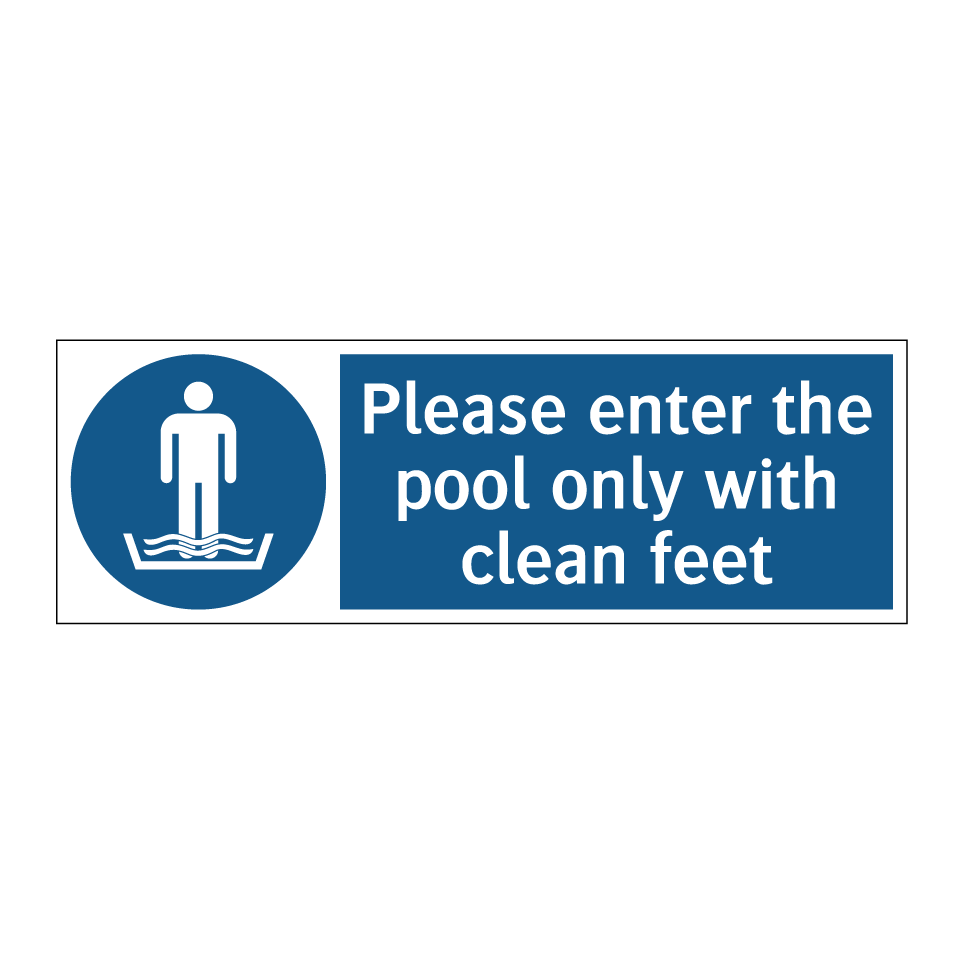 Please enter the pool only with clean feet