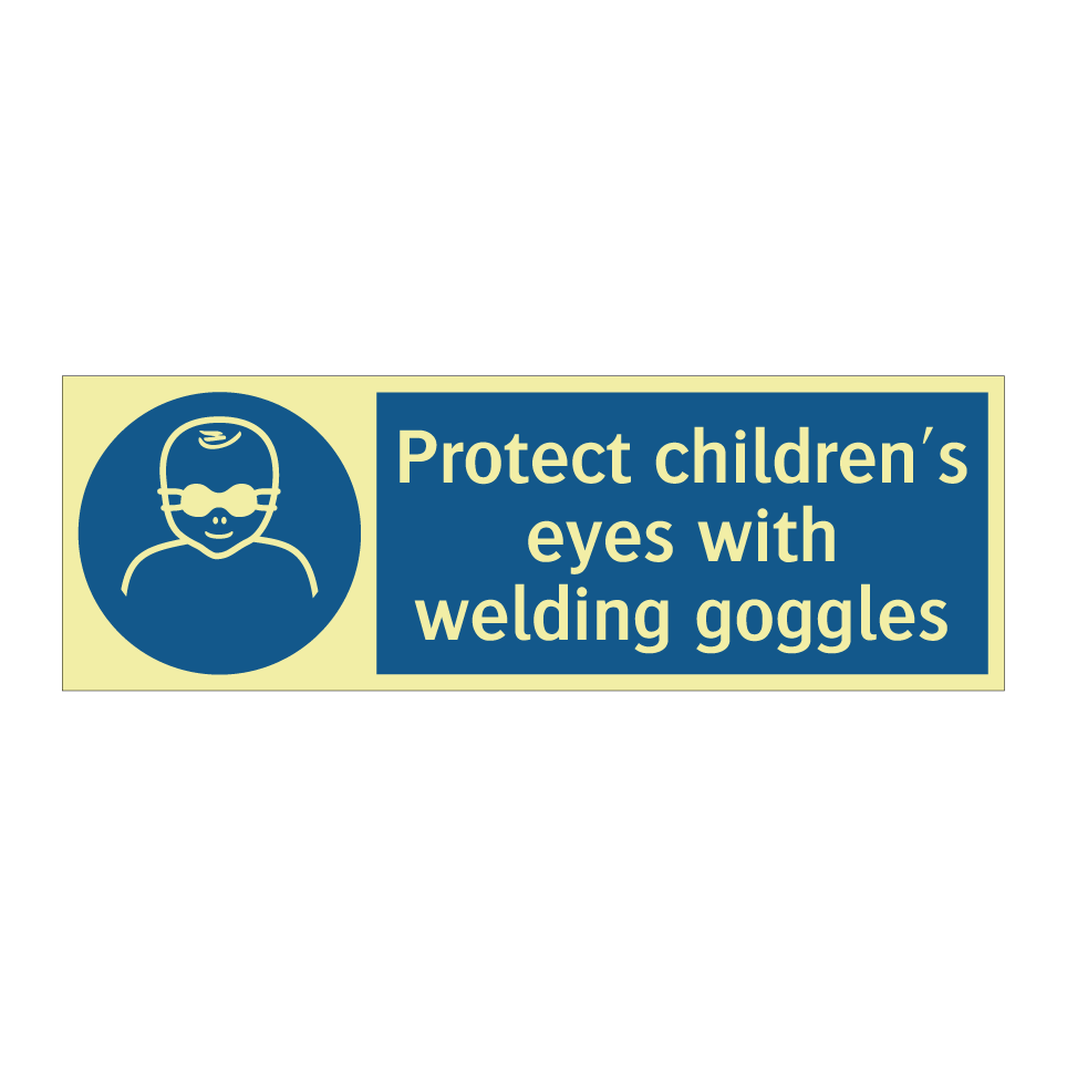 Protect children's eyes with welding goggles