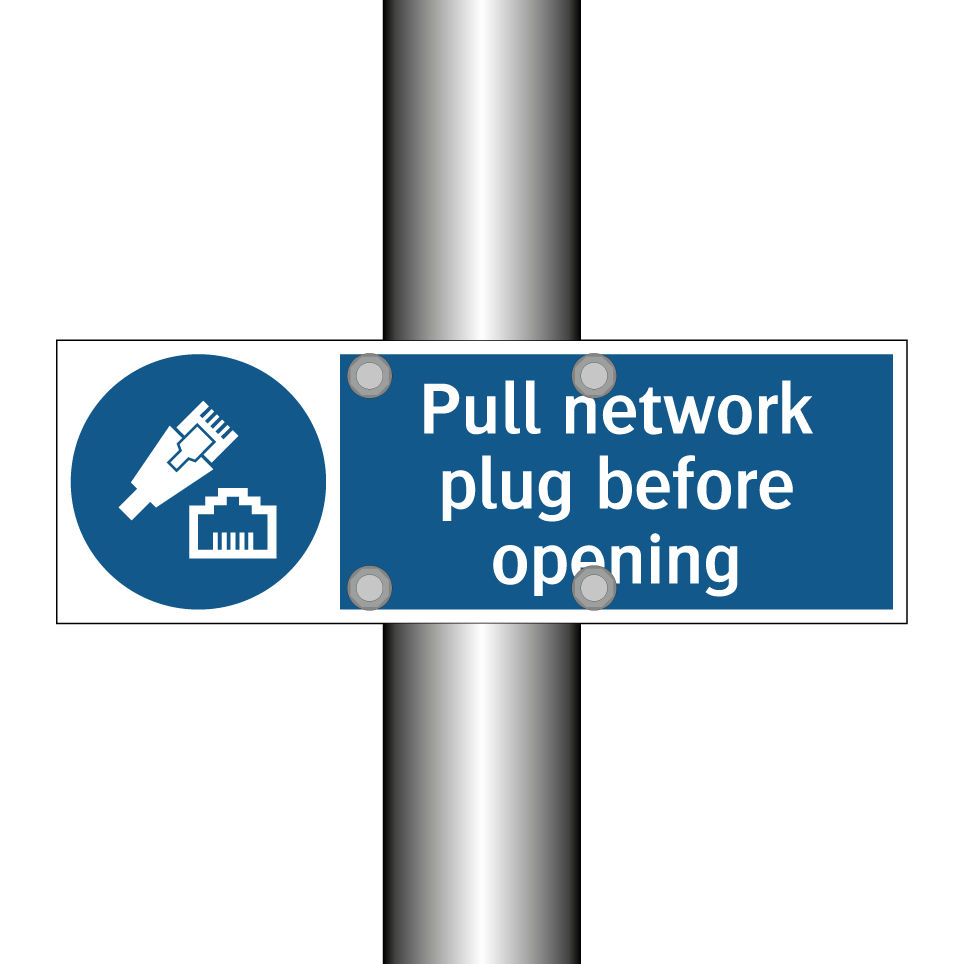 Pull network plug before opening