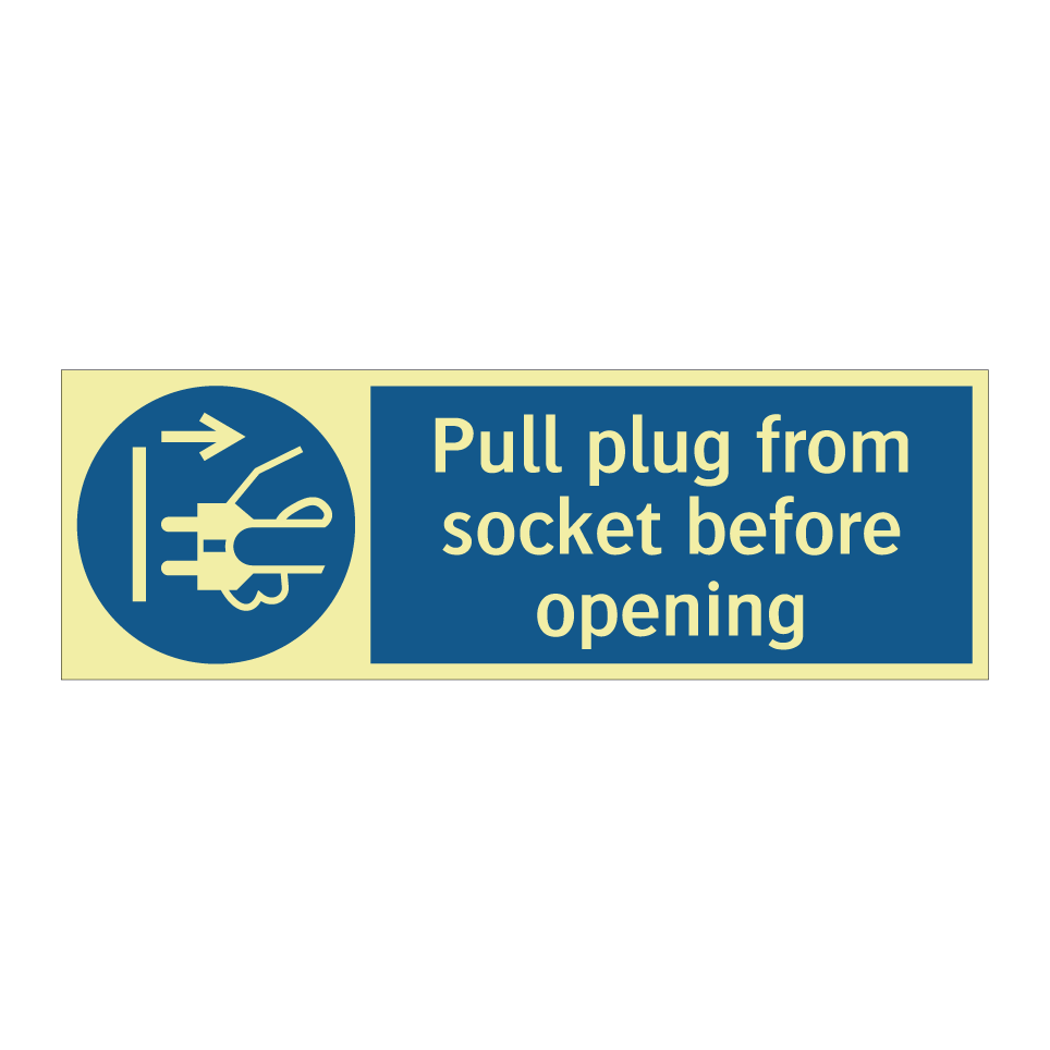 Pull plug from socket before opening
