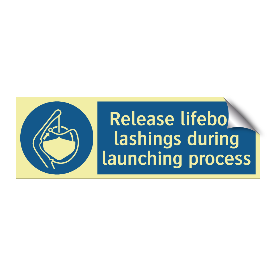 Release lifeboat lashings during launching process