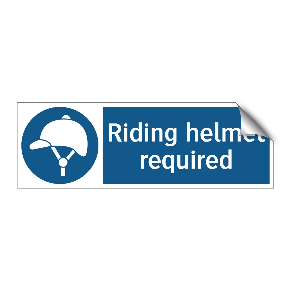 Riding helmet required