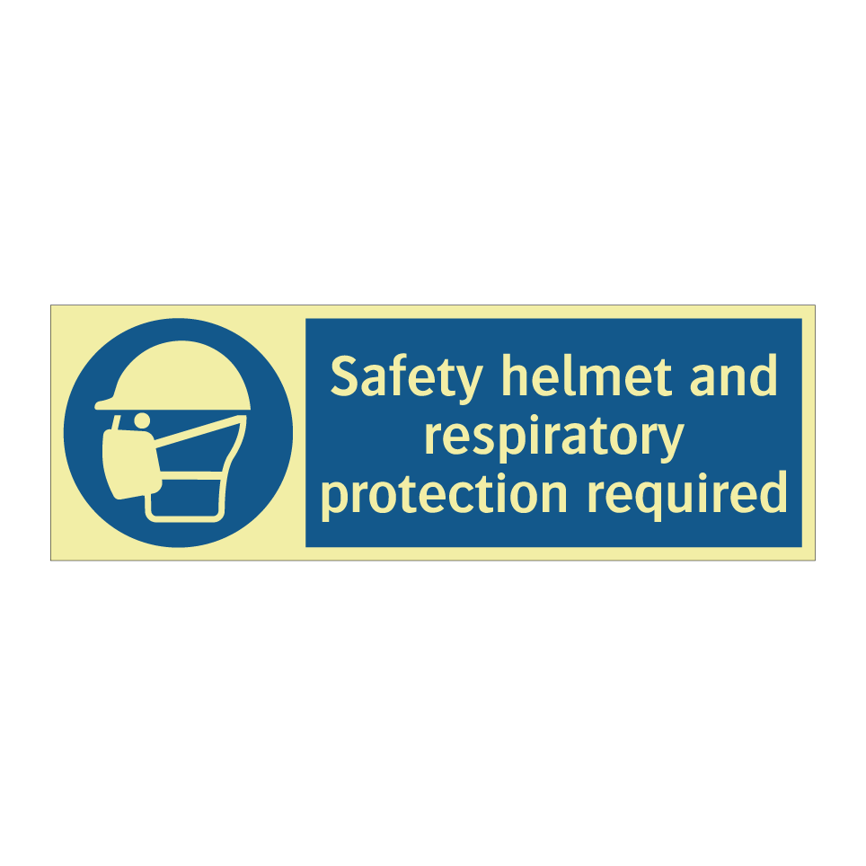 Safety helmet and respiratory protection required
