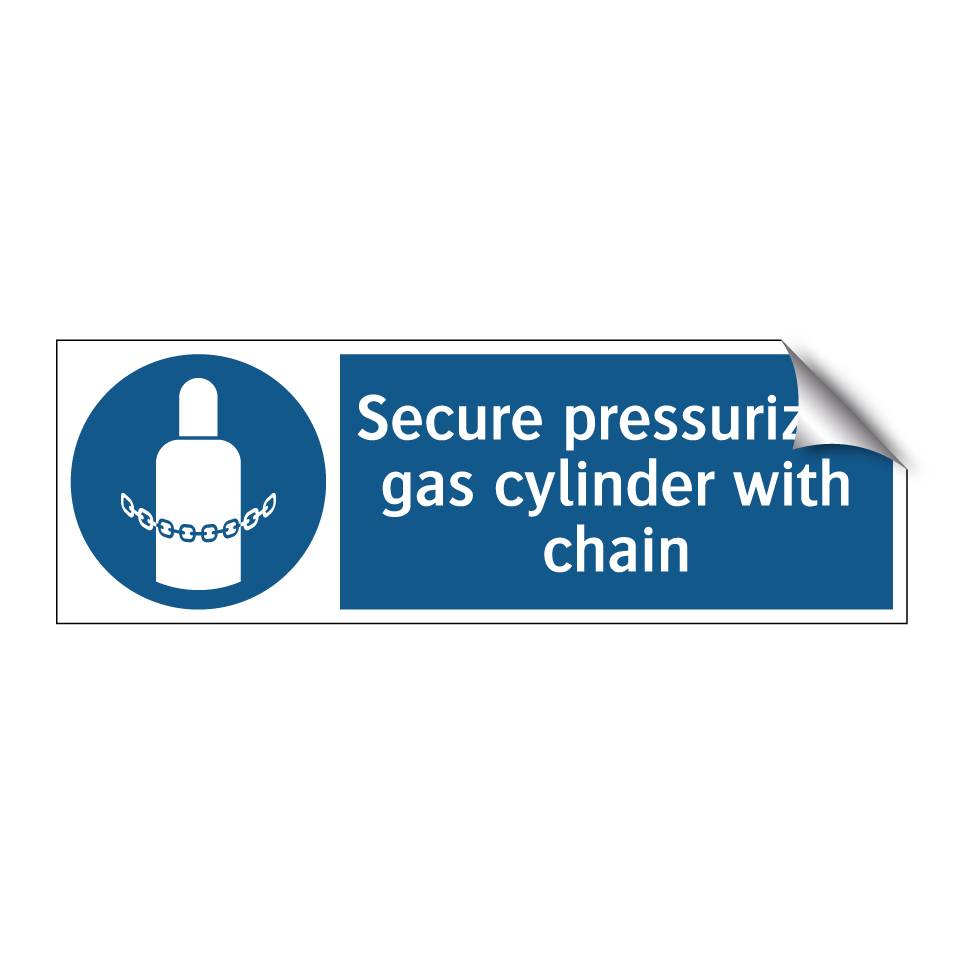 Secure pressurized gas cylinder with chain