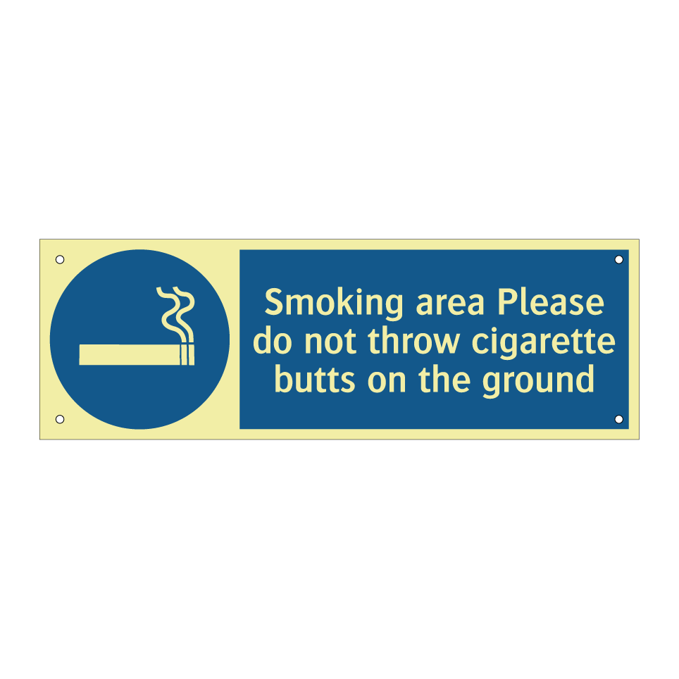 Smoking area Please do not throw cigarette butts on the ground