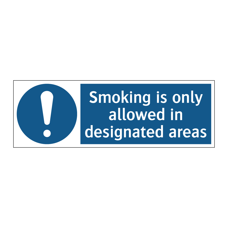 Smoking is only allowed in designated areas