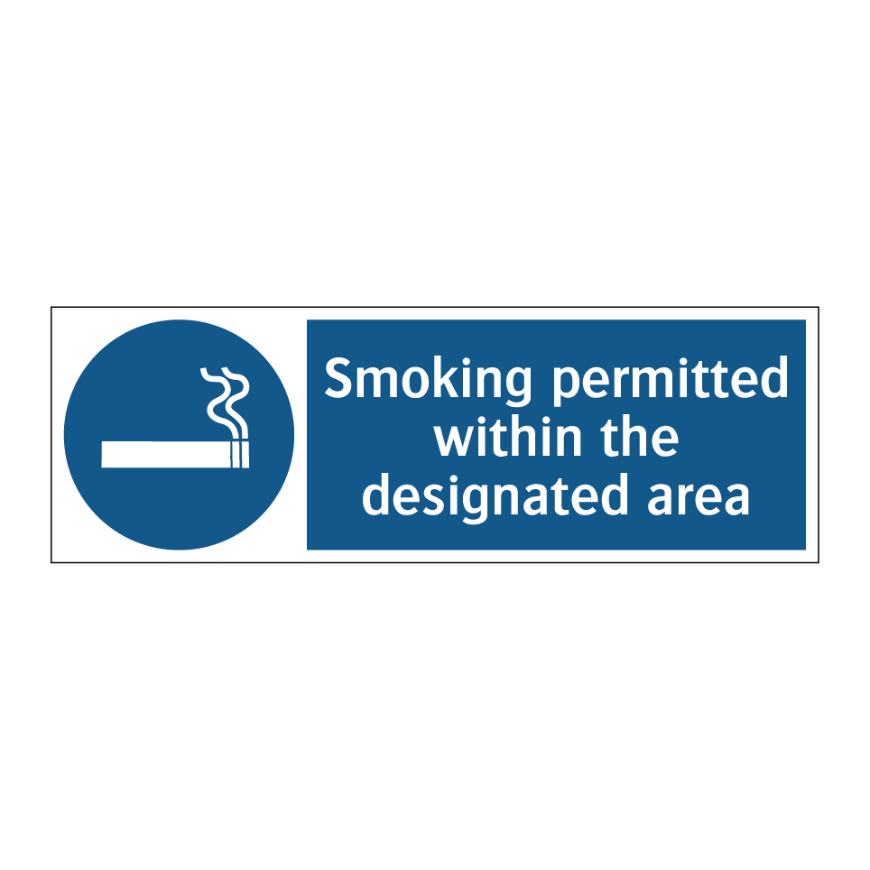 Smoking permitted within the designated area