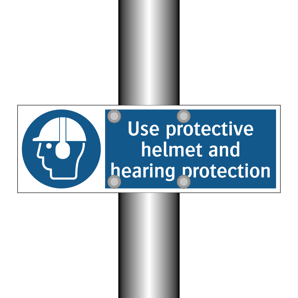 Use protective helmet and hearing protection