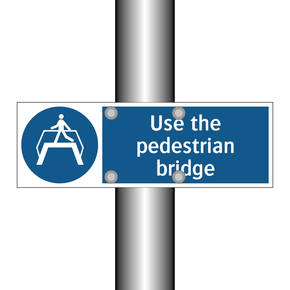 Use the pedestrian bridge