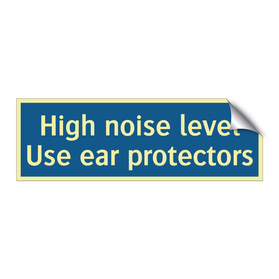 High noise level Use ear protectors