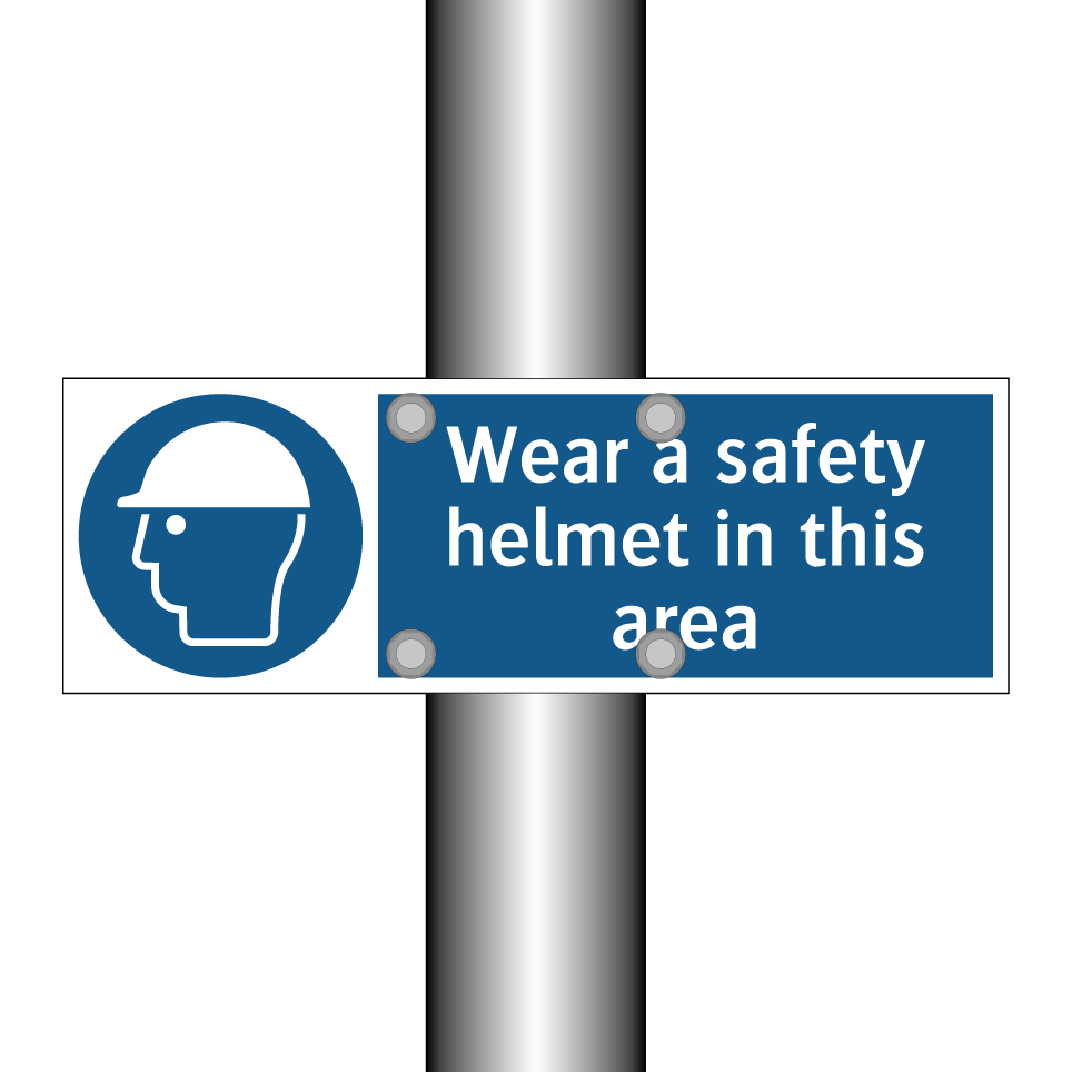 Wear a safety helmet in this area