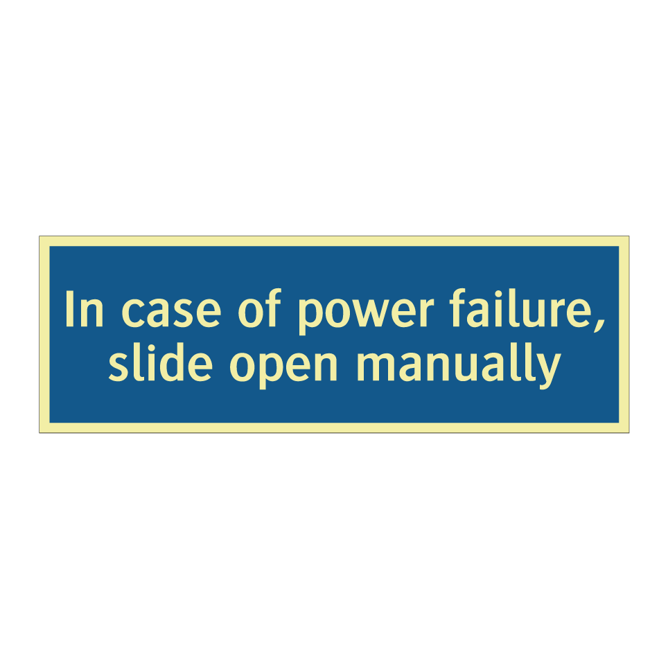 In case of power failure, slide open manually