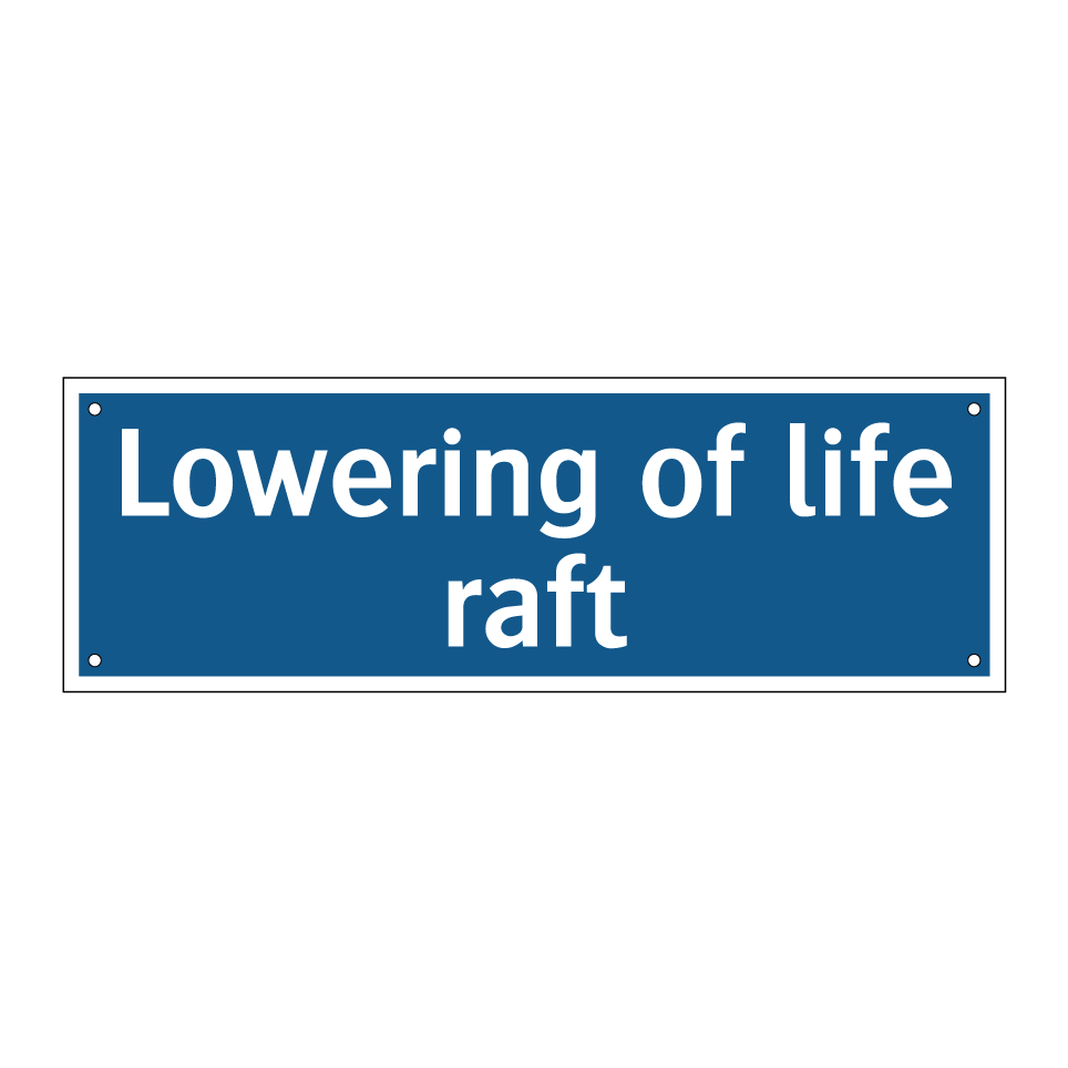 Lowering of life raft