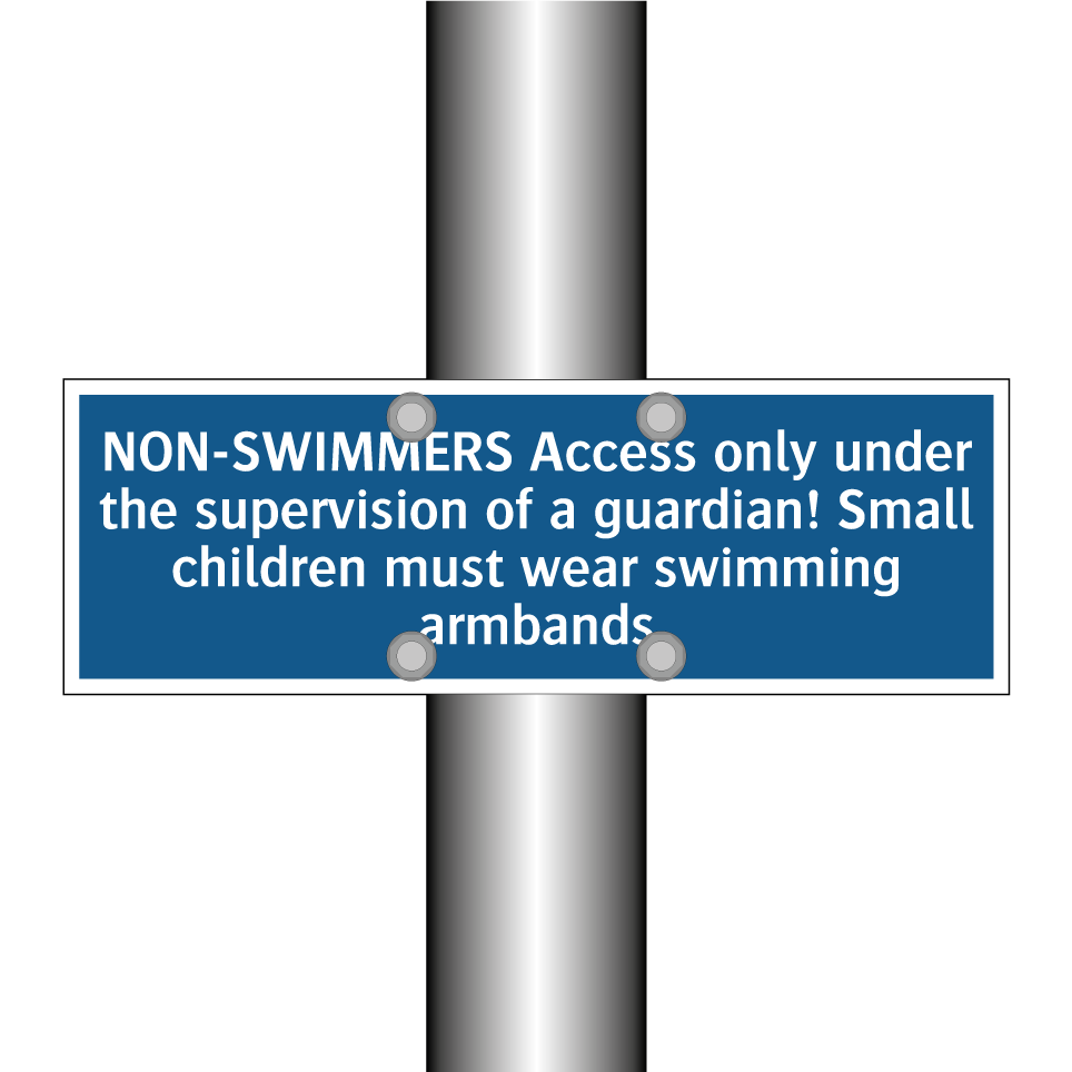NON-SWIMMERS Access only under the supervision of a guardian! Small children must wear swimming armbands