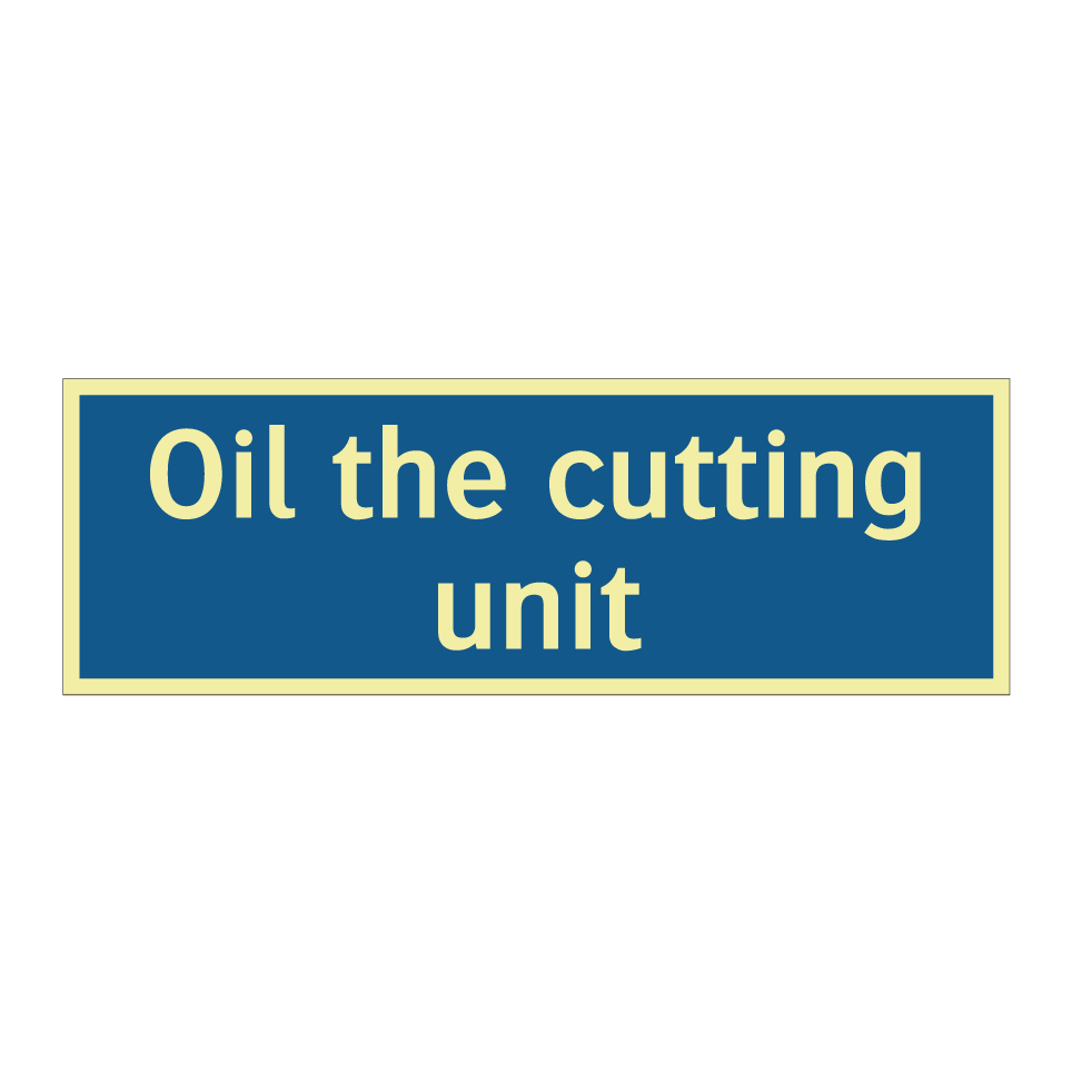 Oil the cutting unit