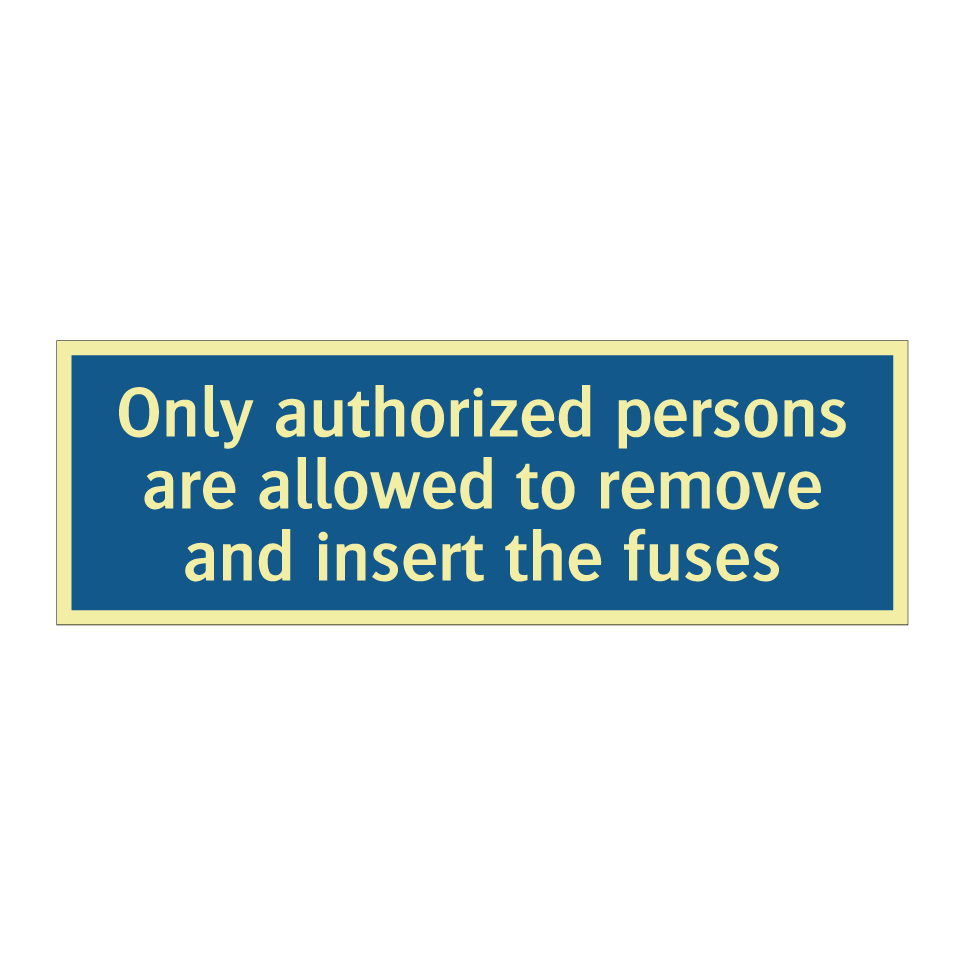 Only authorized persons are allowed to remove and insert the fuses