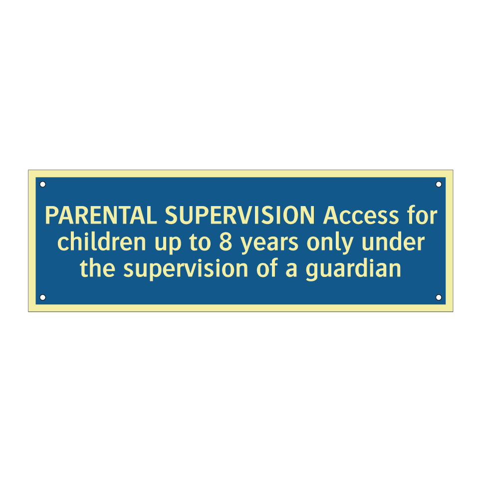 PARENTAL SUPERVISION Access for children up to 8 years only under the supervision of a guardian