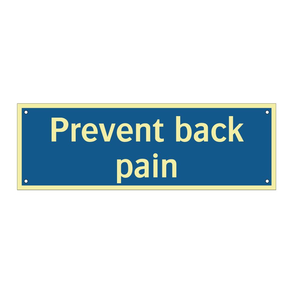 Prevent back pain