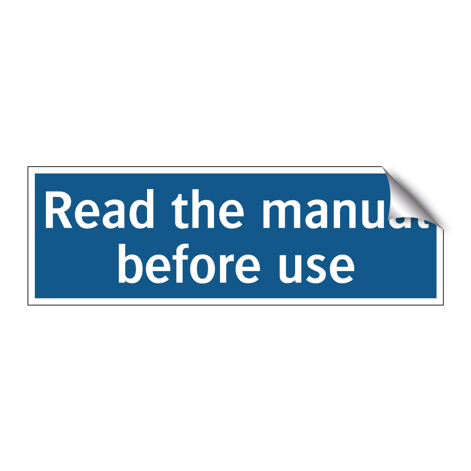 Read the manual before use