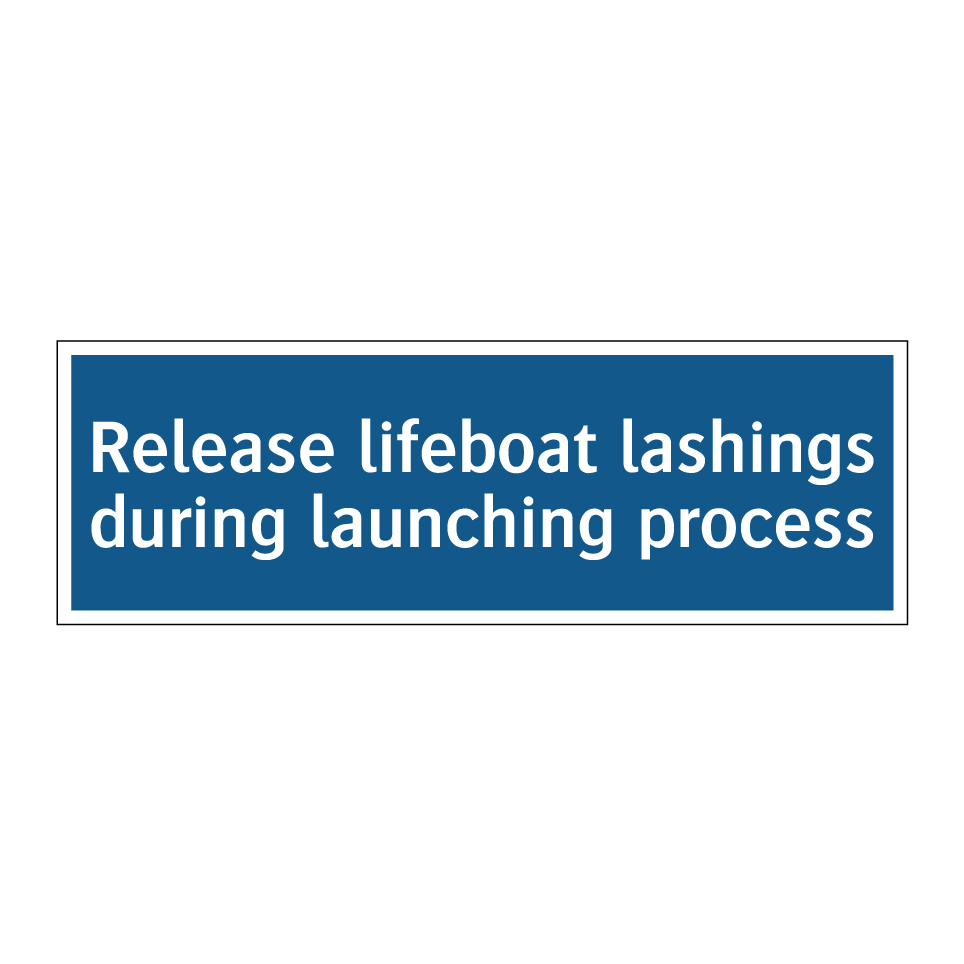 Release lifeboat lashings during launching process