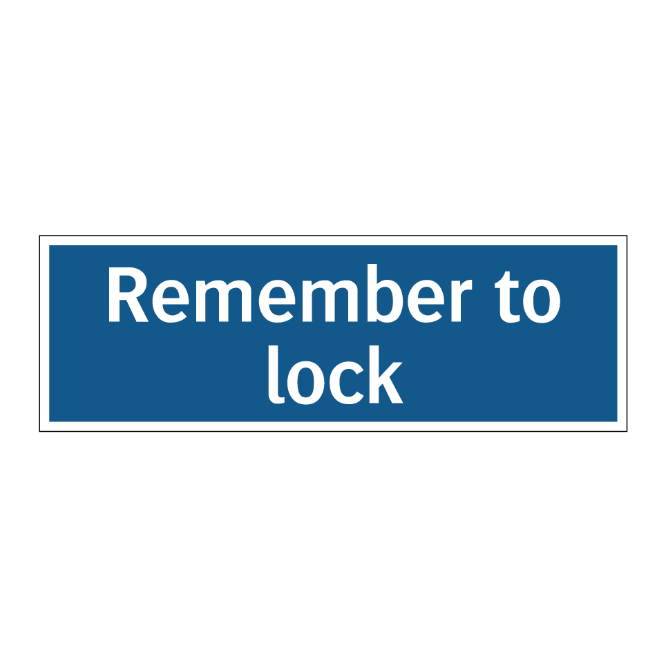 Remember to lock