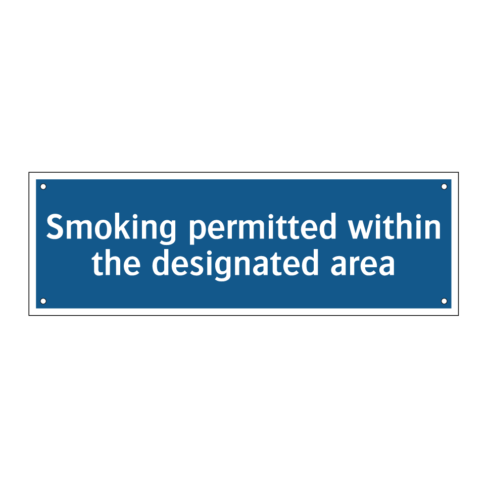 Smoking permitted within the designated area
