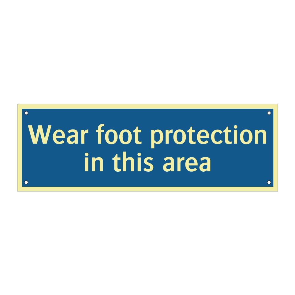 Wear foot protection in this area