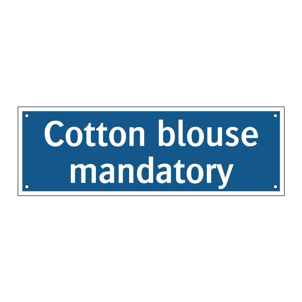 Cotton blouse mandatory