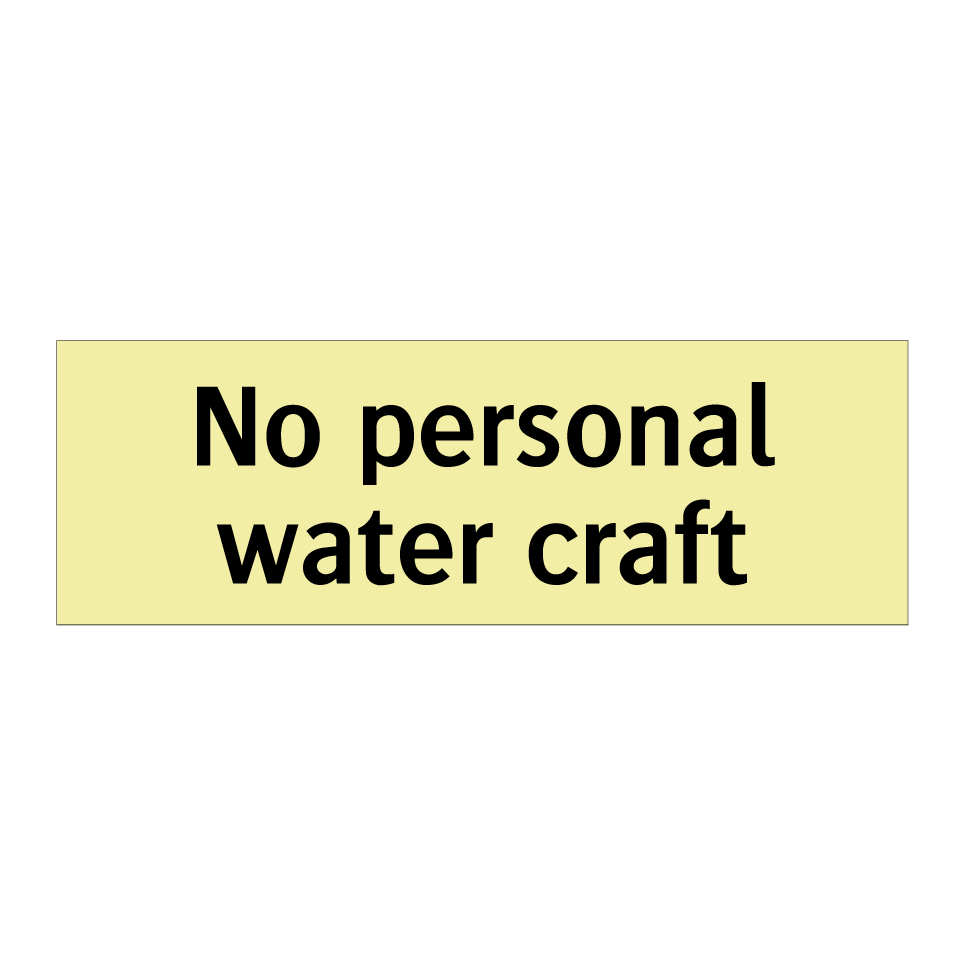 No personal water craft