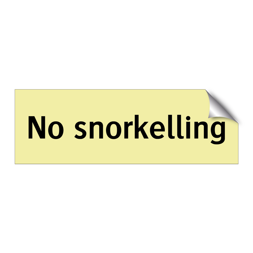 No snorkelling