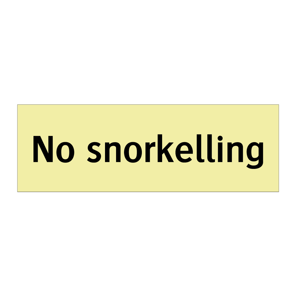 No snorkelling