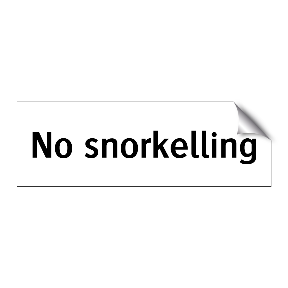 No snorkelling