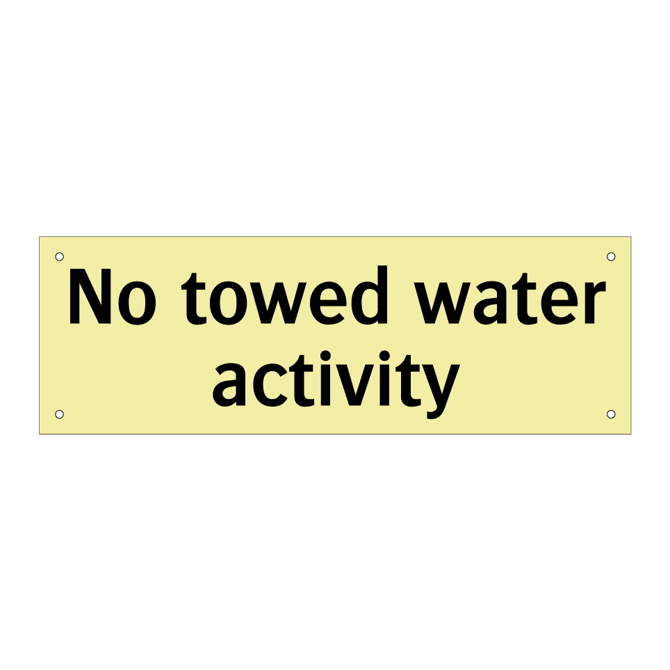 No towed water activity