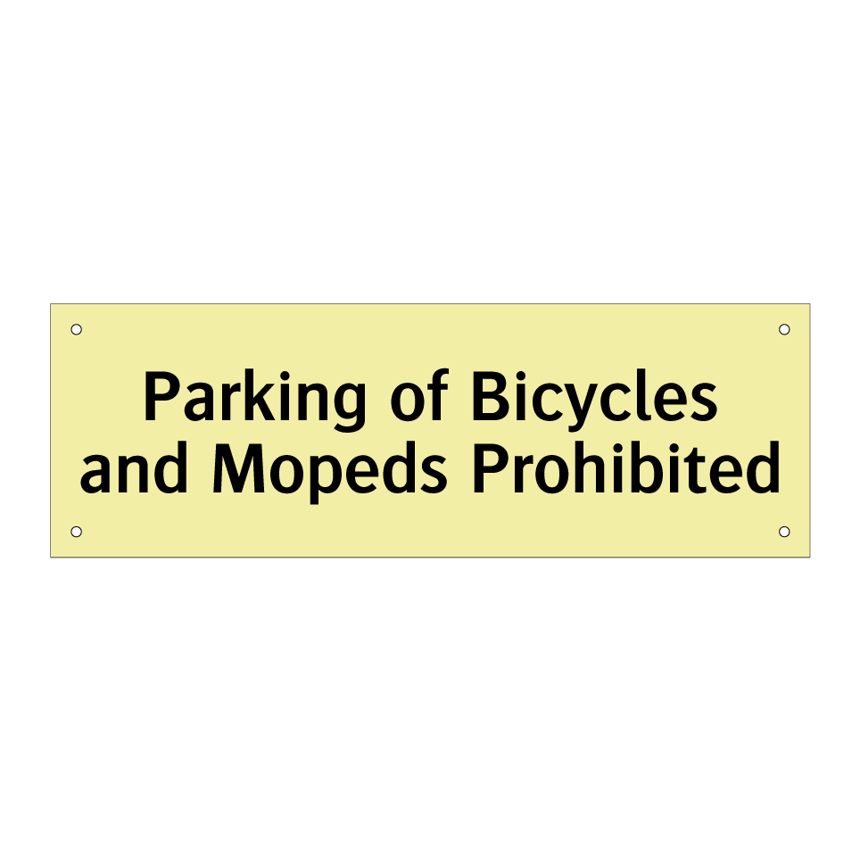 Parking of Bicycles and Mopeds Prohibited