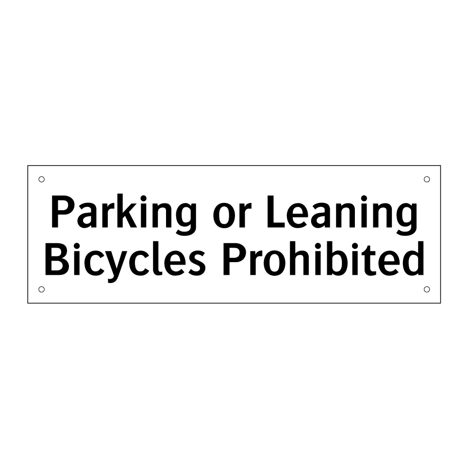 Parking or Leaning Bicycles Prohibited