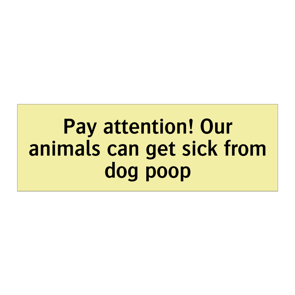 Pay attention! Our animals can get sick from dog poop