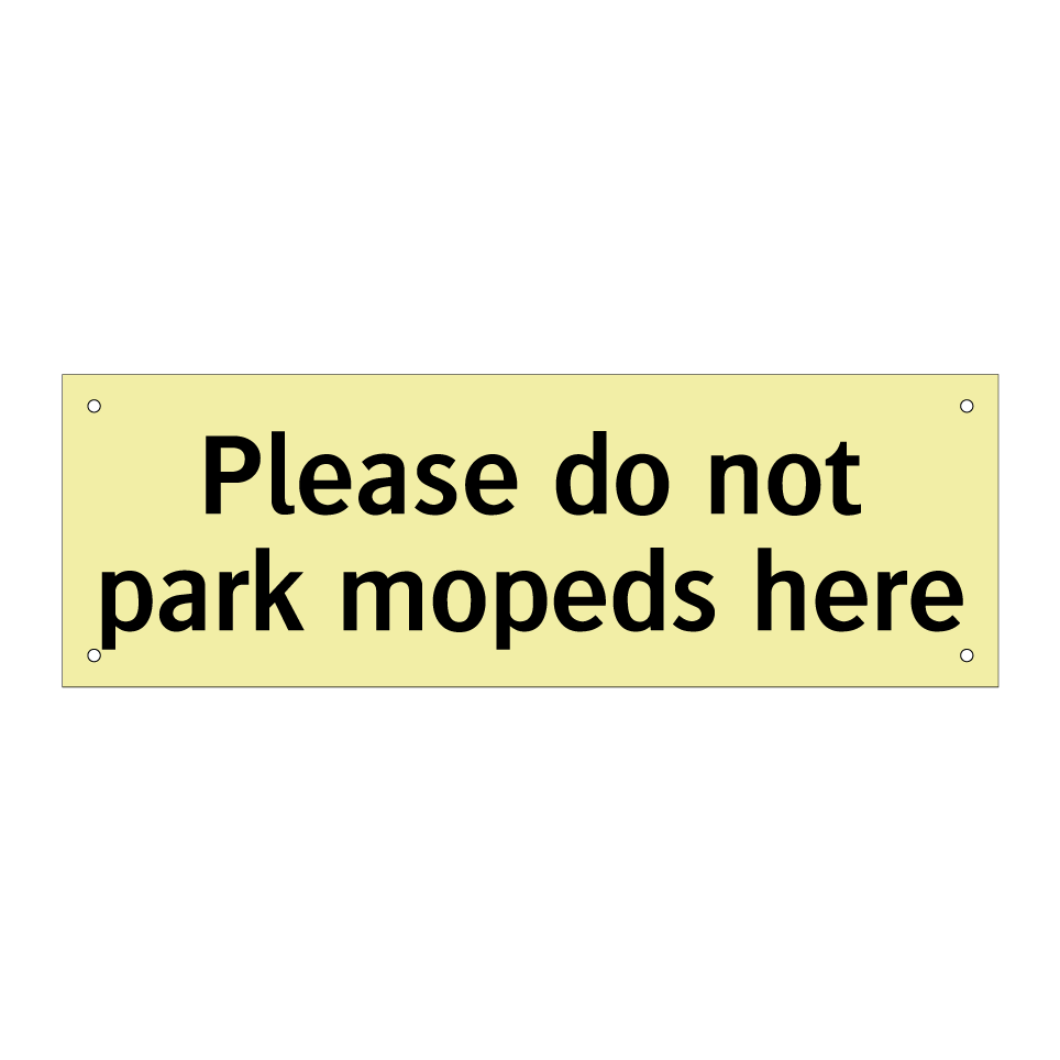 Please do not park mopeds here