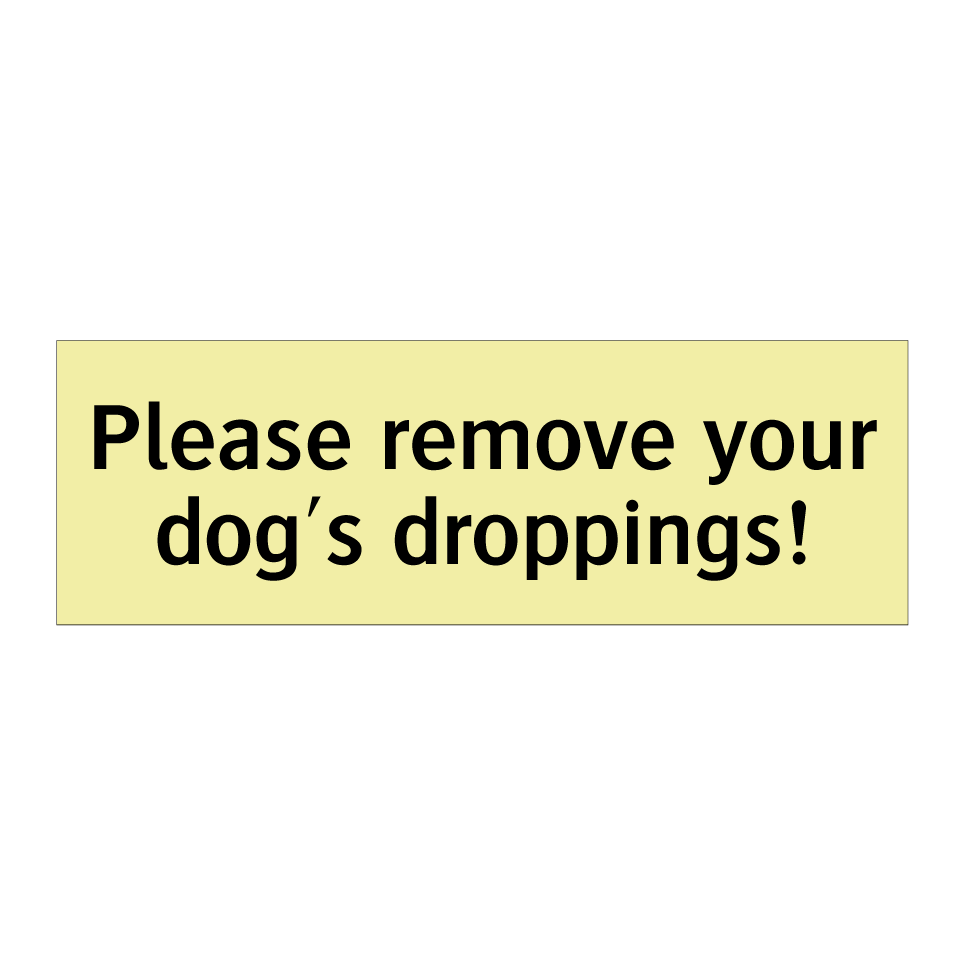 Please remove your dog's droppings!