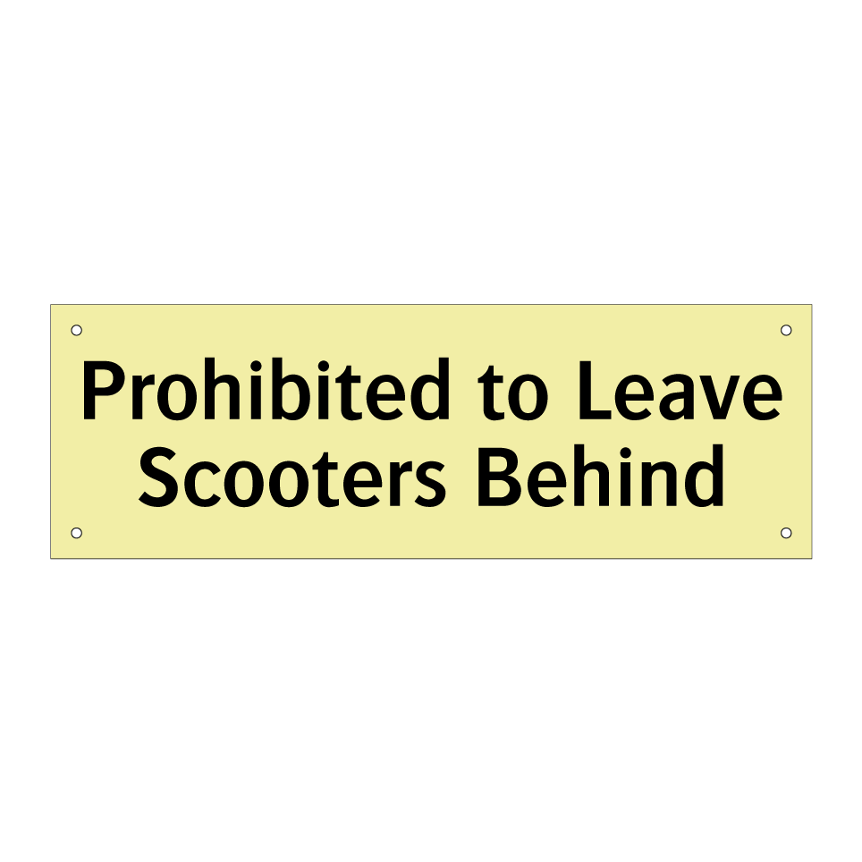 Prohibited to Leave Scooters Behind