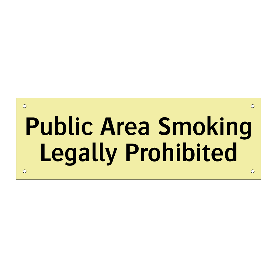 Public Area Smoking Legally Prohibited