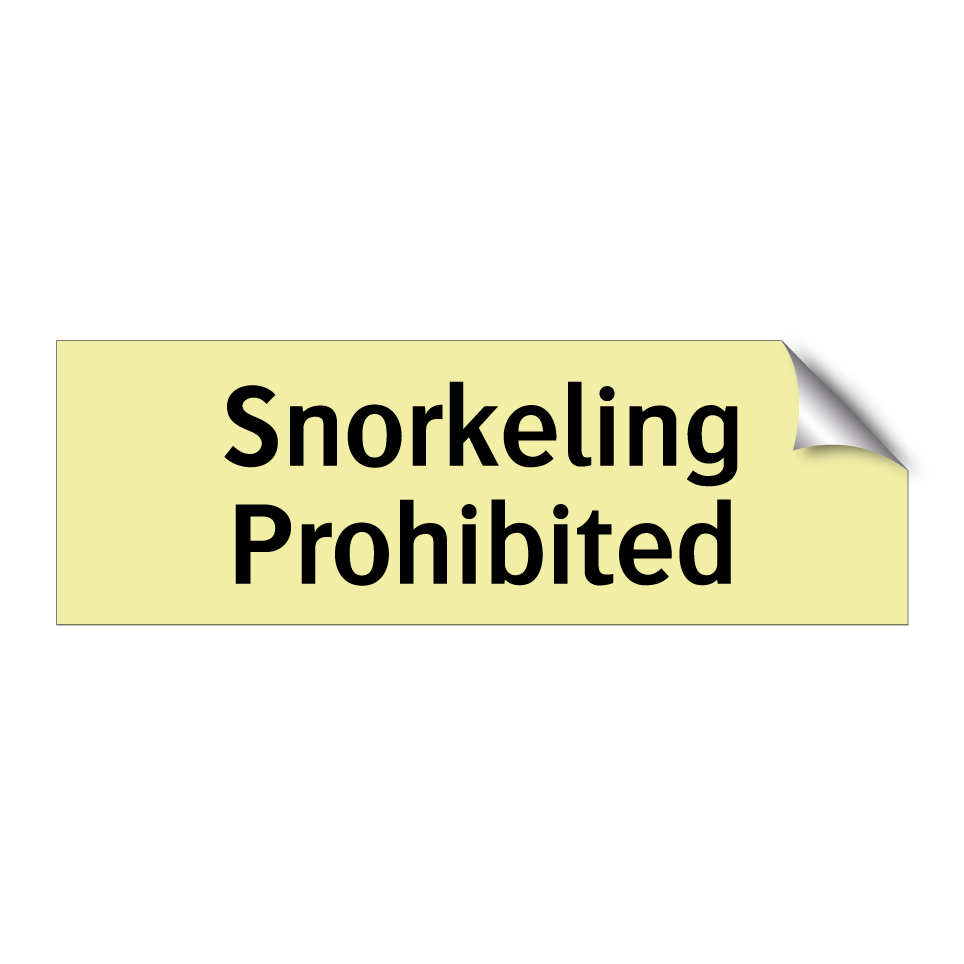 Snorkeling Prohibited