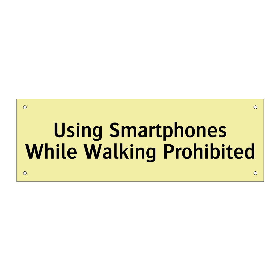 Using Smartphones While Walking Prohibited